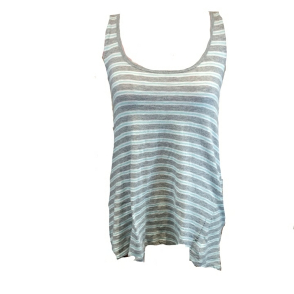 Calvin Klein Racer back striped Exposed Zipper Athletic Top